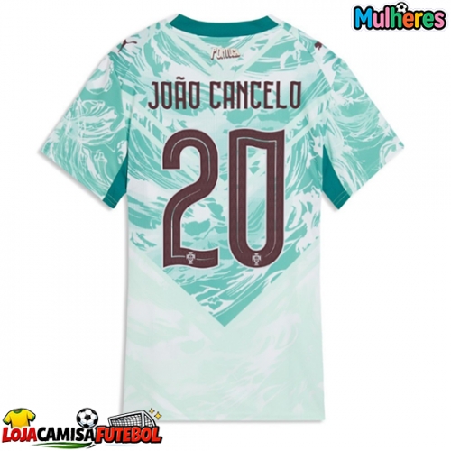 Camisa de Futebol Portugal Joao Cancelo #20 Equipamento Secundário Mulheres Mundo 2026 Manga Curta